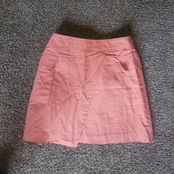 NWOT Banana Republic Factory wrap mini skirt in pink amaretti size 6 - Picture 3 of 6
